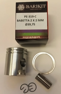 Pístní sada Babetta 207 / 210 / 225 – píst Barikit, čep 14 mm, kroužky 2 mm a čep 14mm výroba ČR